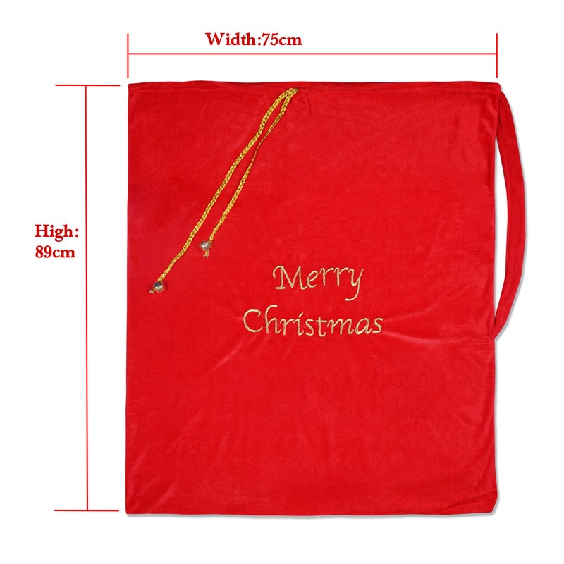 EraSpooky Christmas Santa Gift Bags Drawstring Velvet Sack Costume - Image 3